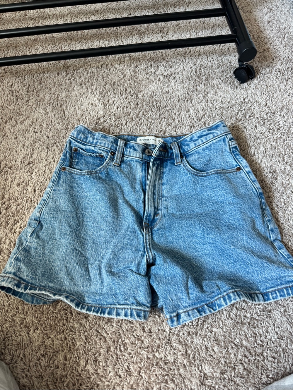 Abercrombie & Fitch Light Blue High-Rise Denim Shorts